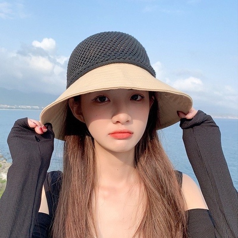 Topi Pantai Model Lipat Bahan Mesh Untuk Musim Panas 220329