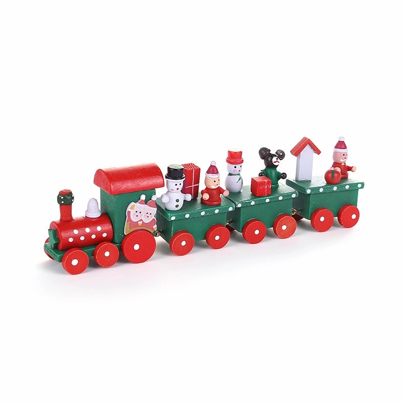 Kereta Kayu Kado Natal Miniatur Hiasan Kereta Train Christmas Dekorasi