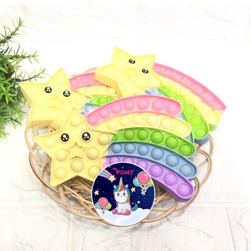 POP IT FIDGET/mainan viral tiktok/mainan pop it/mainan sensorik-Star Pelangi