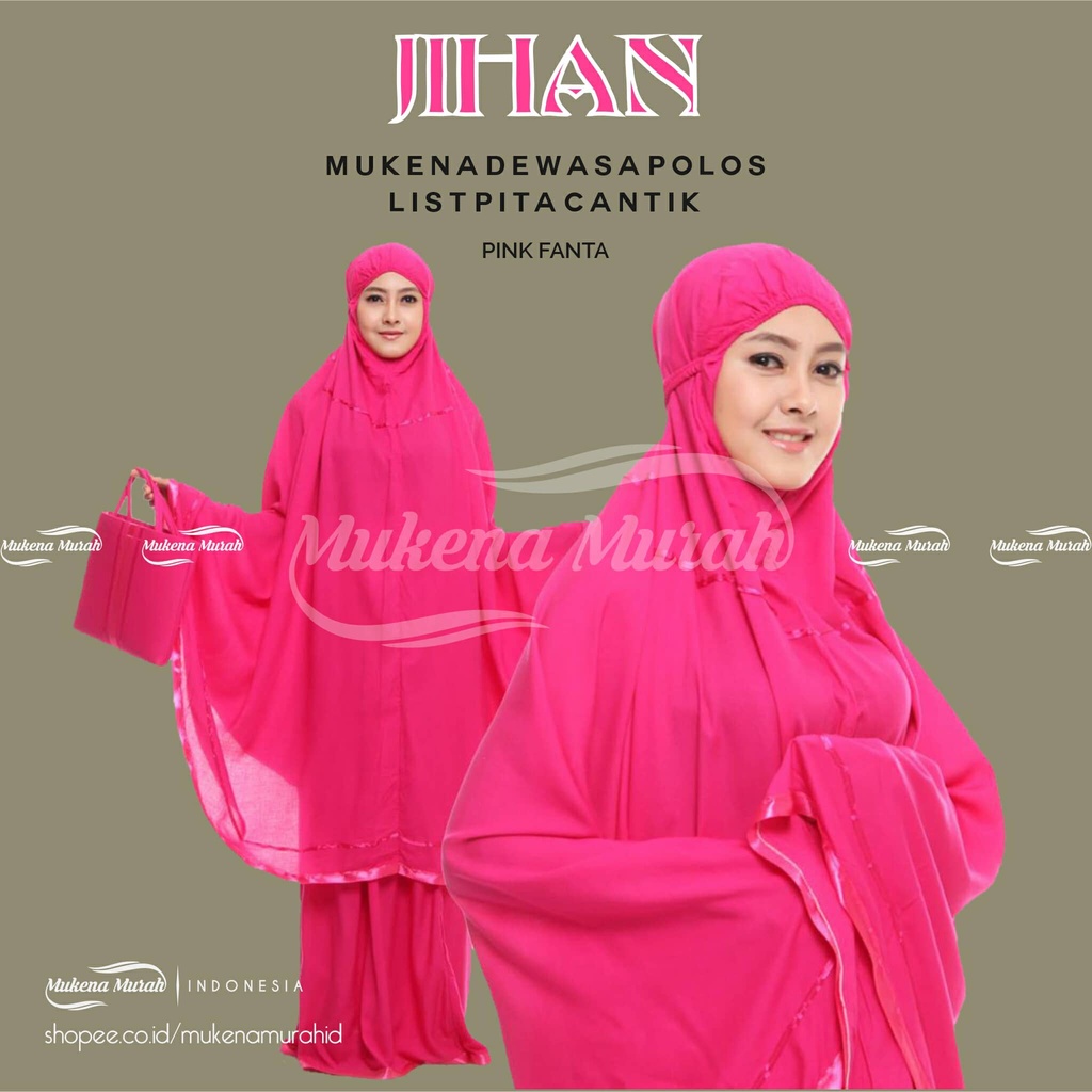 WARNA PINK FANTA JIHAN MUKENA DEWASA POLOS COUPLE MUKENA ANAK POLOS LIST PITA CANTIK SEMI JUMBO