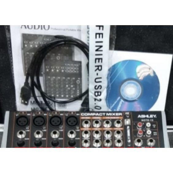 Mixer Audio ASHLEY NOTE 12  NOTE12 ORIGINAL With SoundCard FREE KOPER dan kabel ke PC