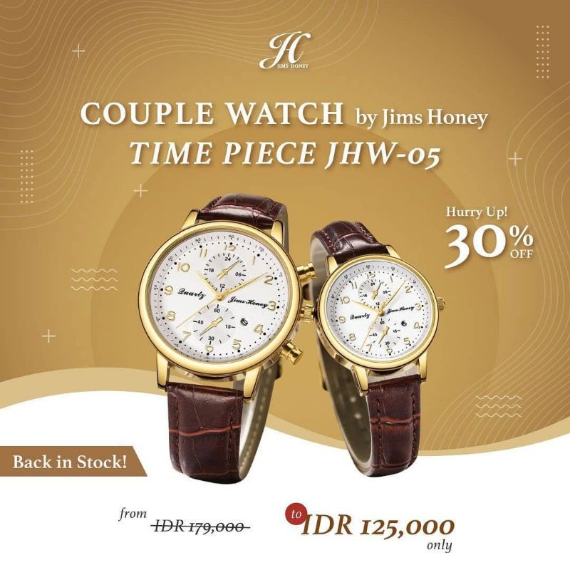 Free Box JHW 05 Jims Honey Jam Tangan Couple Pria Wanita  Harga Satuan