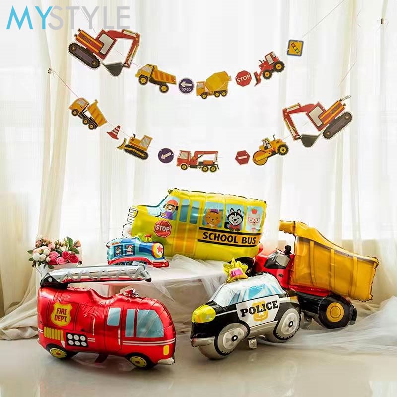 HAPPY TIME BALON FOIL TEMA TRUK MOBIL TRUCK BALON FOIL ULANG TAHUN KARAKTER PESTA HAPPY BIRTHDAY KARTUN MURAH