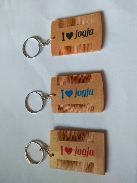 (BISA COD) SATU SET GANTUNGAN KUNCI BENTUK SISIR SURI I LOVE JOGJA ISI 20 PCS - SOUVENIR MURAH