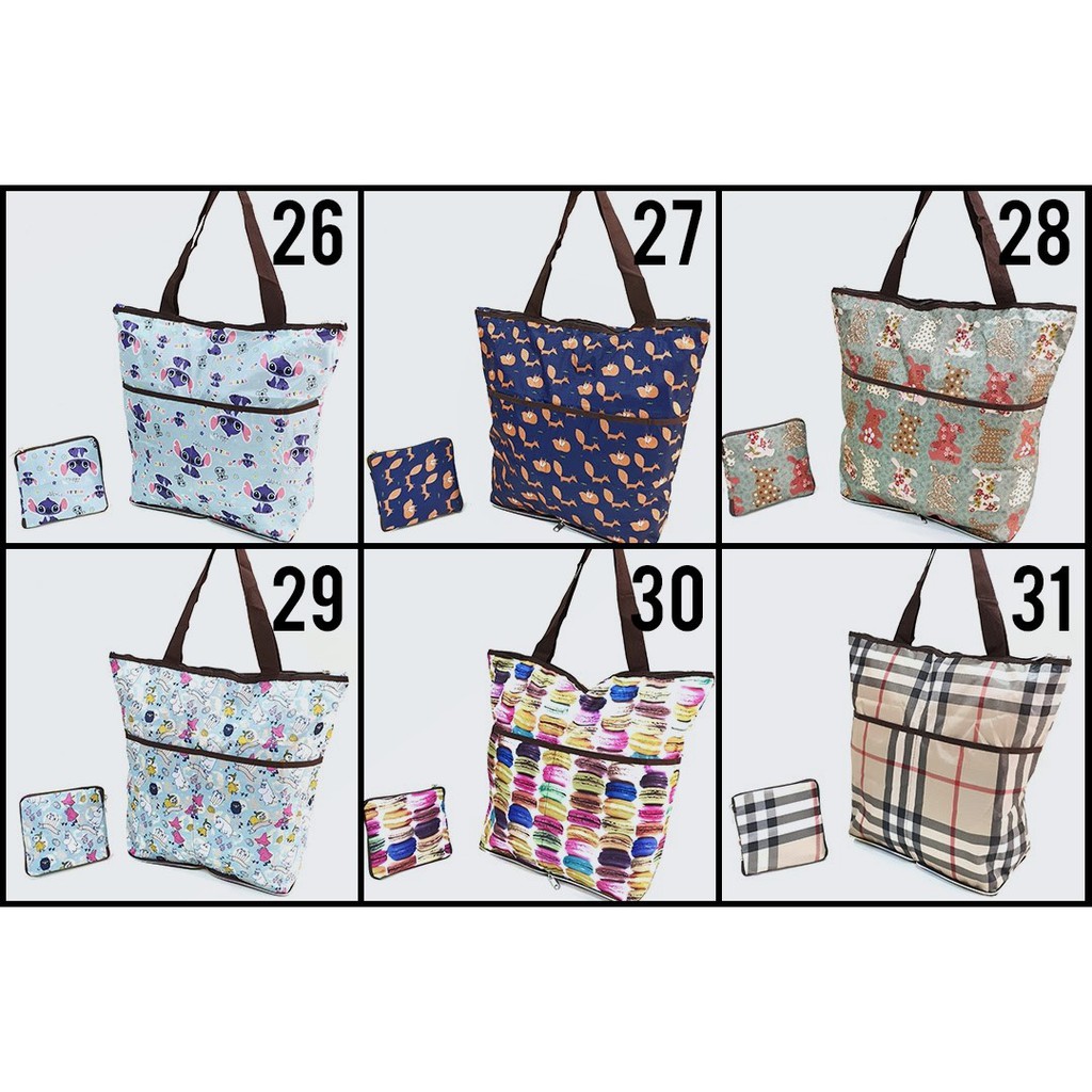 Tas Lipat Belanja Foldable - 03 Large Zippered Tote Shopping Bag  - Skoola