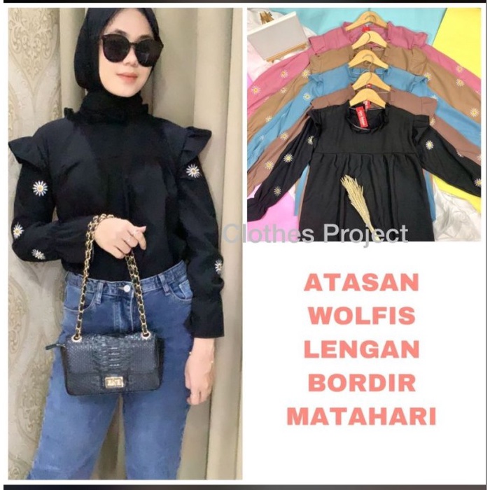 EZRA DAISY BLOUSE / BLOOMING DAISY RUFFLE SHIRT TOP SABLON PREMIUM - Cokelat, all size