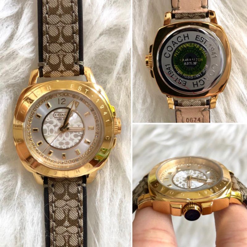 JAM TANGAN WANITA COACH ORIGINAL STRAP KULIT SIGNATURE