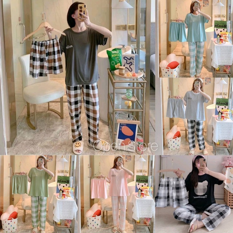 Ready Stock!!! Piyama 3 in 1 / Baju Tidur Import / Baju Kualitas Premium / Piyama Lengan Pendek / Baju Tidur 3 in 1 / Baju Tidur Kekinian