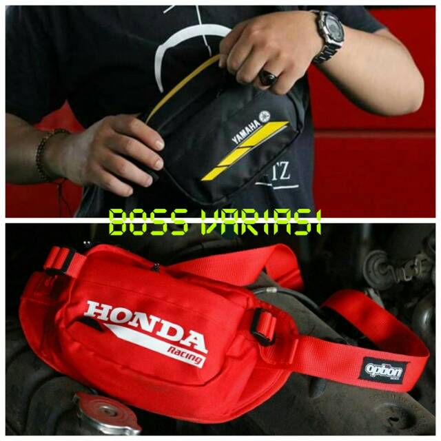 Waistbag Honda/Waistbag Yamaha / Tas Selempang Honda/Tas Selempang Yamaha (ORIGINAL OPTION MERCH)