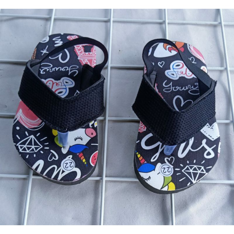 Sandal Anak Tali Belakang/ Baby Paris hitam