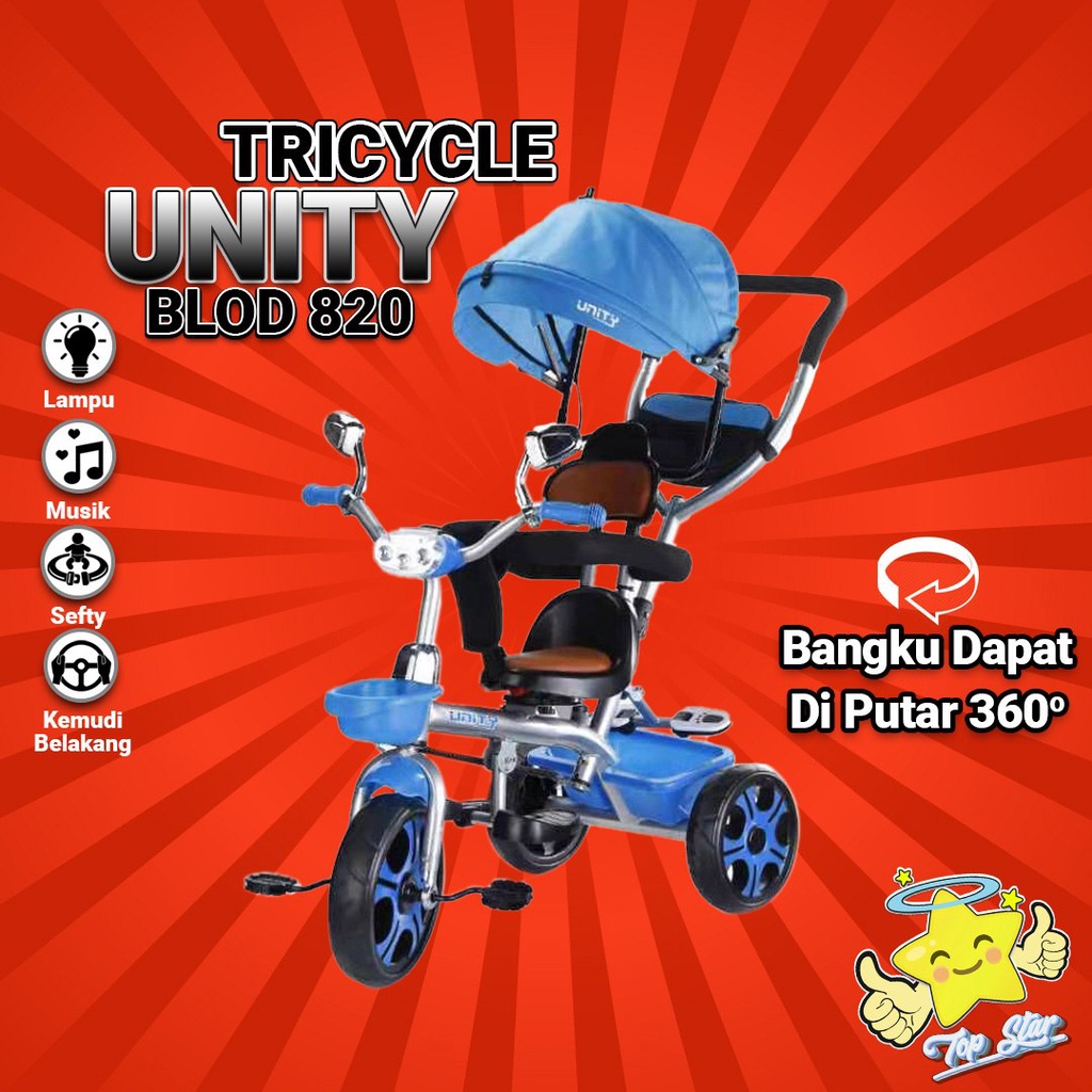 SEPEDA RODA TIGA ANAK TRICYCLE UNITY BOLD 820