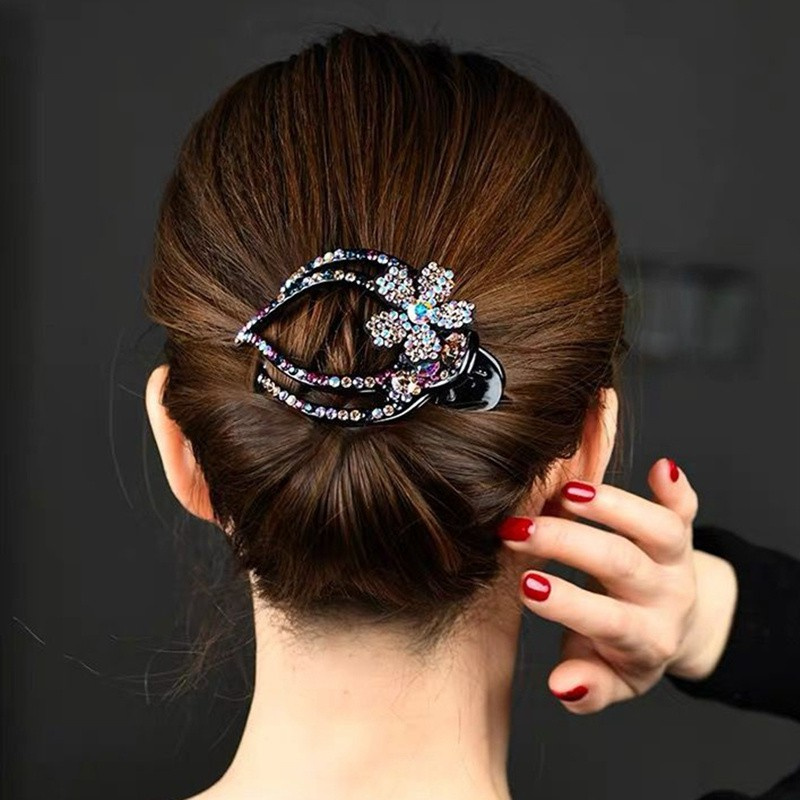 Large Alligator Clips Hair Crystal Rhinestone Hair Claw Clamp Hairpin Women