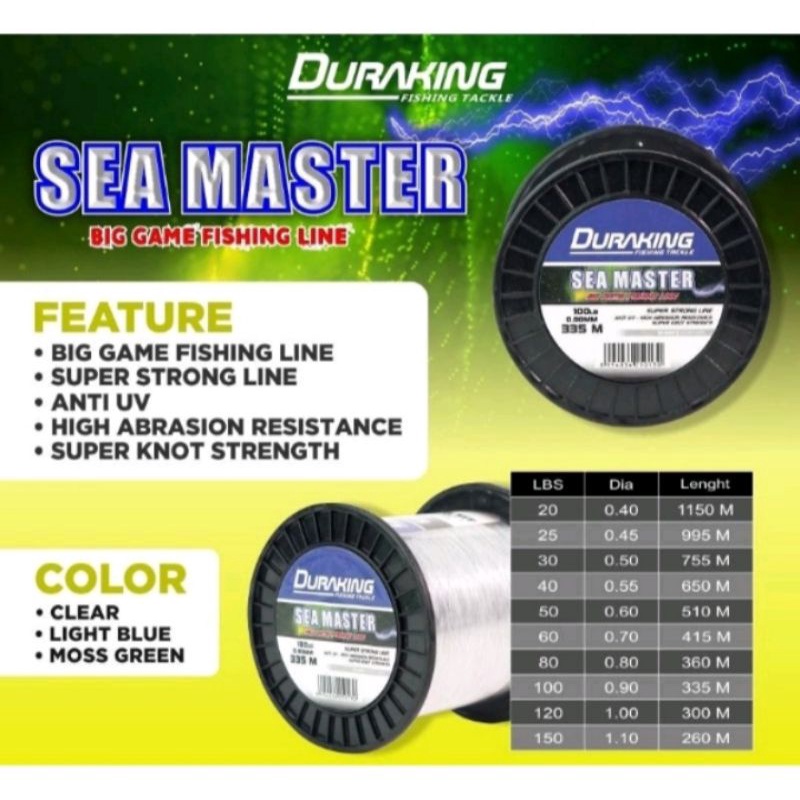 Senar pancing Duraking Sea Master clear, senar laut, senar nelayan