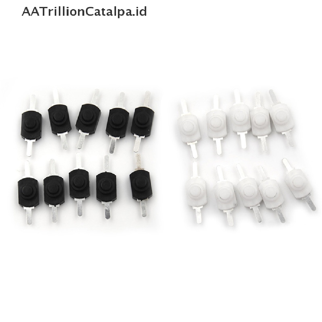 10 Pcs Saklar Tombol Tekan On Off Mini 12x8mm DC 1A Warna Hitam Untuk Senter Listrik