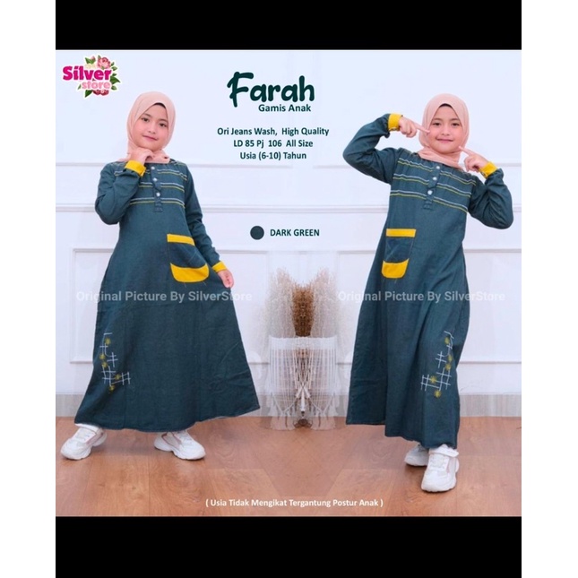 gamis anak ori jeans wash allzise