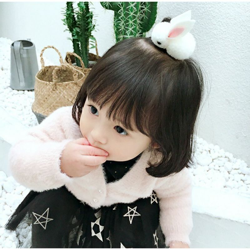 ~ PIYOSHI08 ~ Jepit Rambut Bentuk Kelinci Bahan Halus Gaya Korea Jepit Bunny Pompom Lucu Import AF160