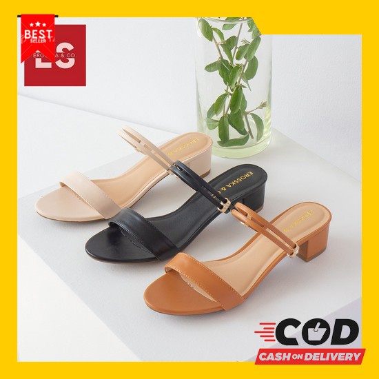 Iq94 Zara T-Strap Sepatu Heel Wanita Sepatu Import Batam Murah Sandal Heels Wanita Tania