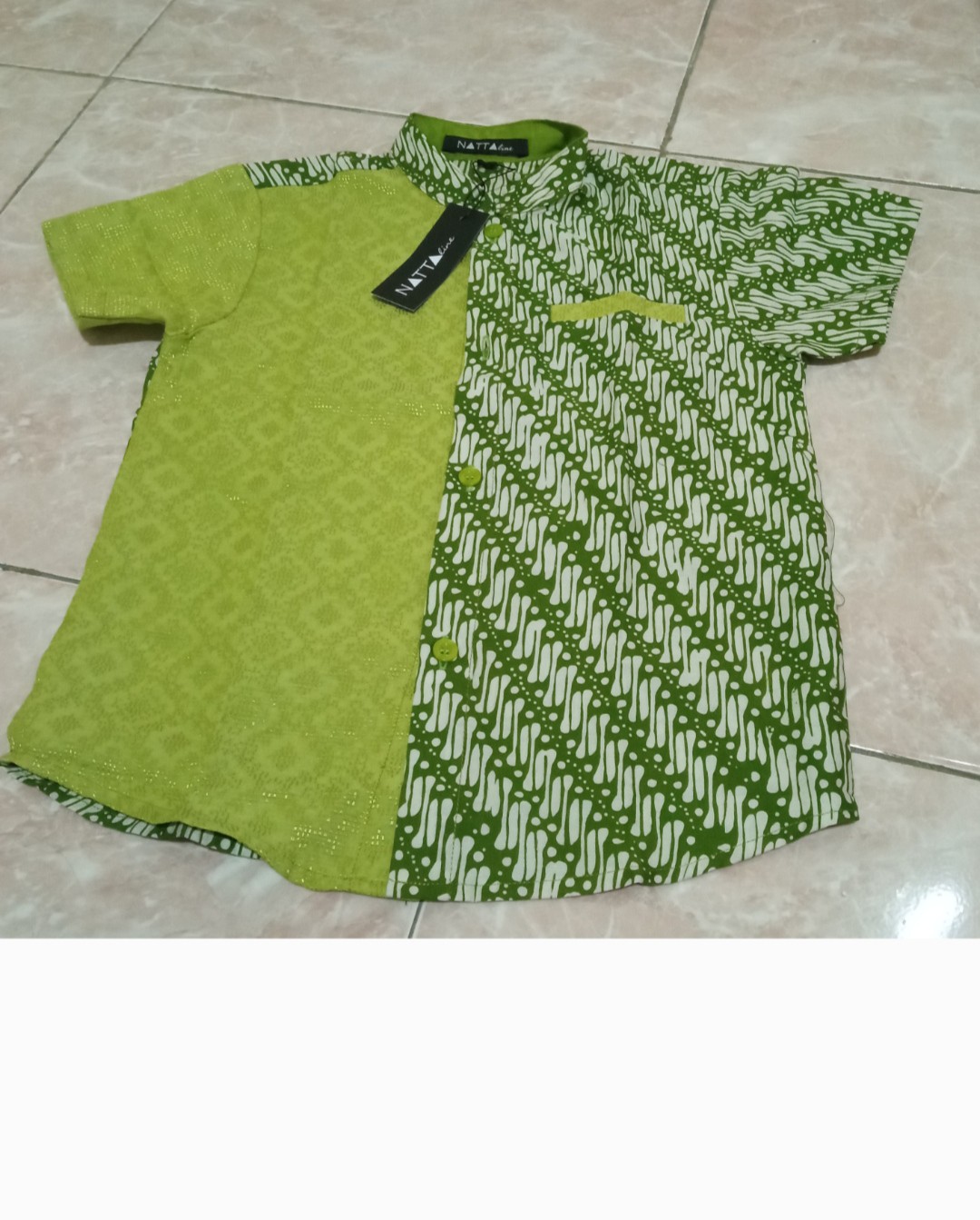 Kemeja Koko Batik Anak Garutan Mix Dobby By Nattaline