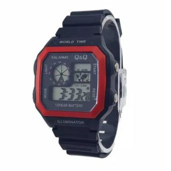 PROMO Jam Tangan Pria/Wanita Sporty Q&amp;Q Kotak Digital Strap Rubber