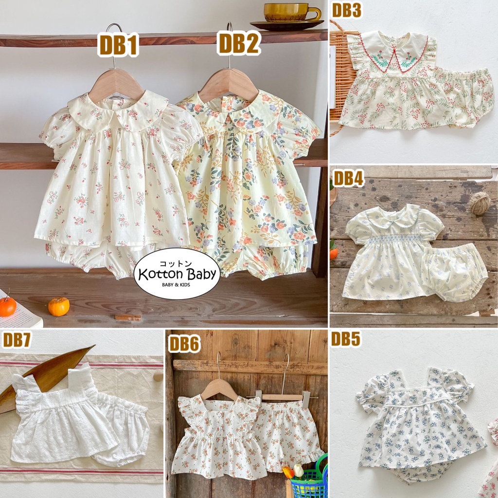 0-18bln || SETELAN BAJU + CELANA SET ATASAN BAYI ANAK PEREMPUAN catalog DDWJ DB