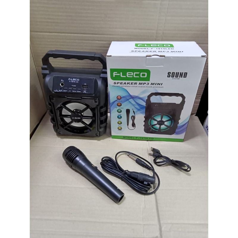 Speaker Bluetooth FLECO F-1915 X-Bass FREE Microphone Aktif