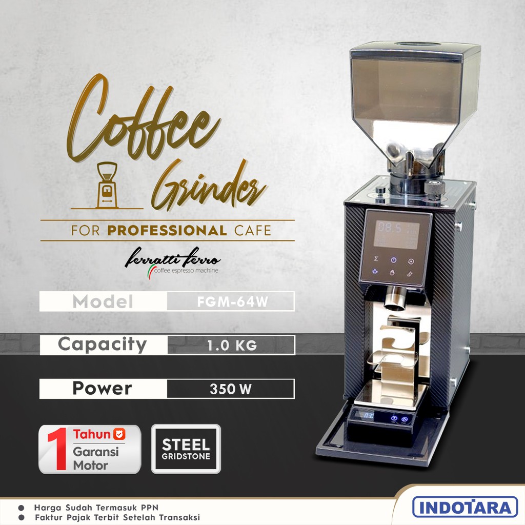 Coffee Grinder Machine / Alat Penggiling Kopi Ferratti Ferro FGM64W