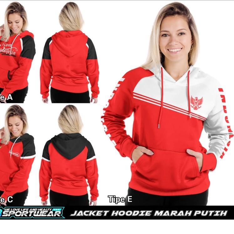 Oke Price.. Jacket Hoodie Merah Putih AB Sportwear