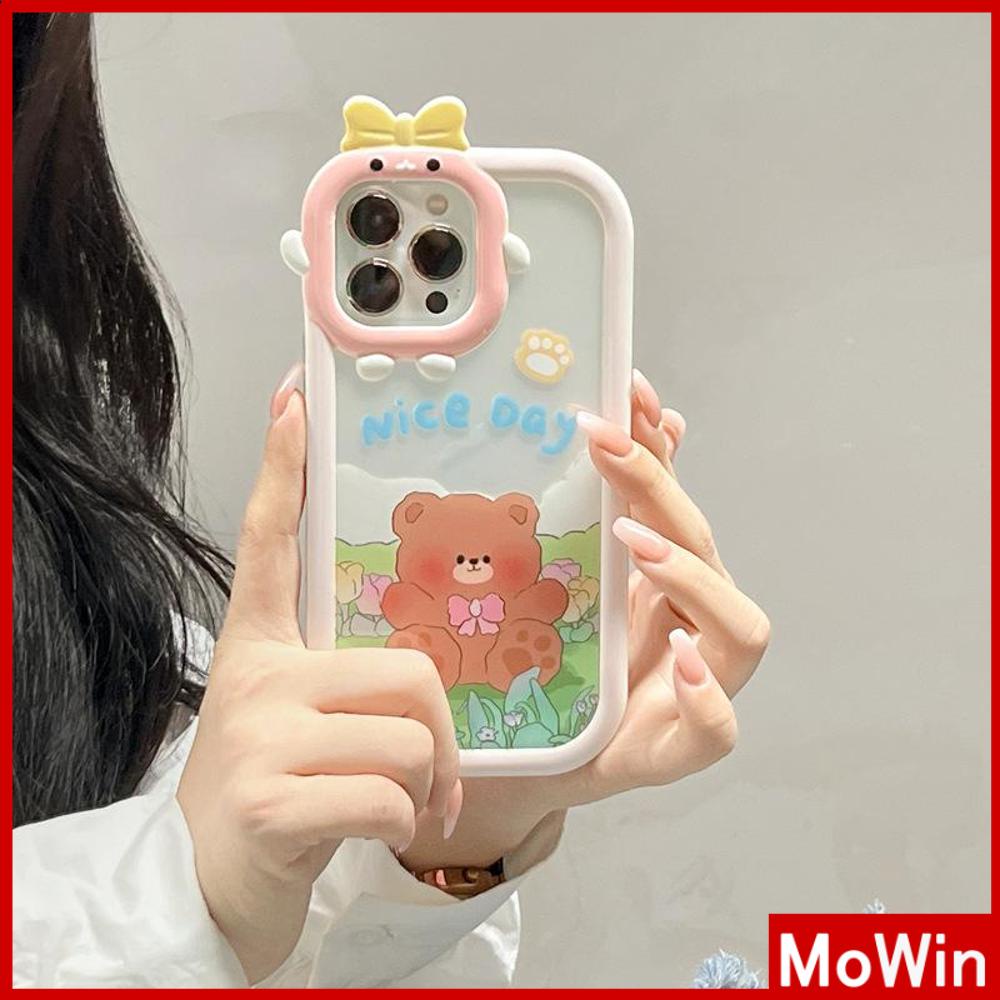 iPhone Case Silicone Soft Case Clear Case Airbag Shockproof Protection Camera Smooth Feel Cartoon Bear Cute Compatible For iPhone 11 Pro Max 13 Pro Max 12 Pro Max 7Plus xr XS Max