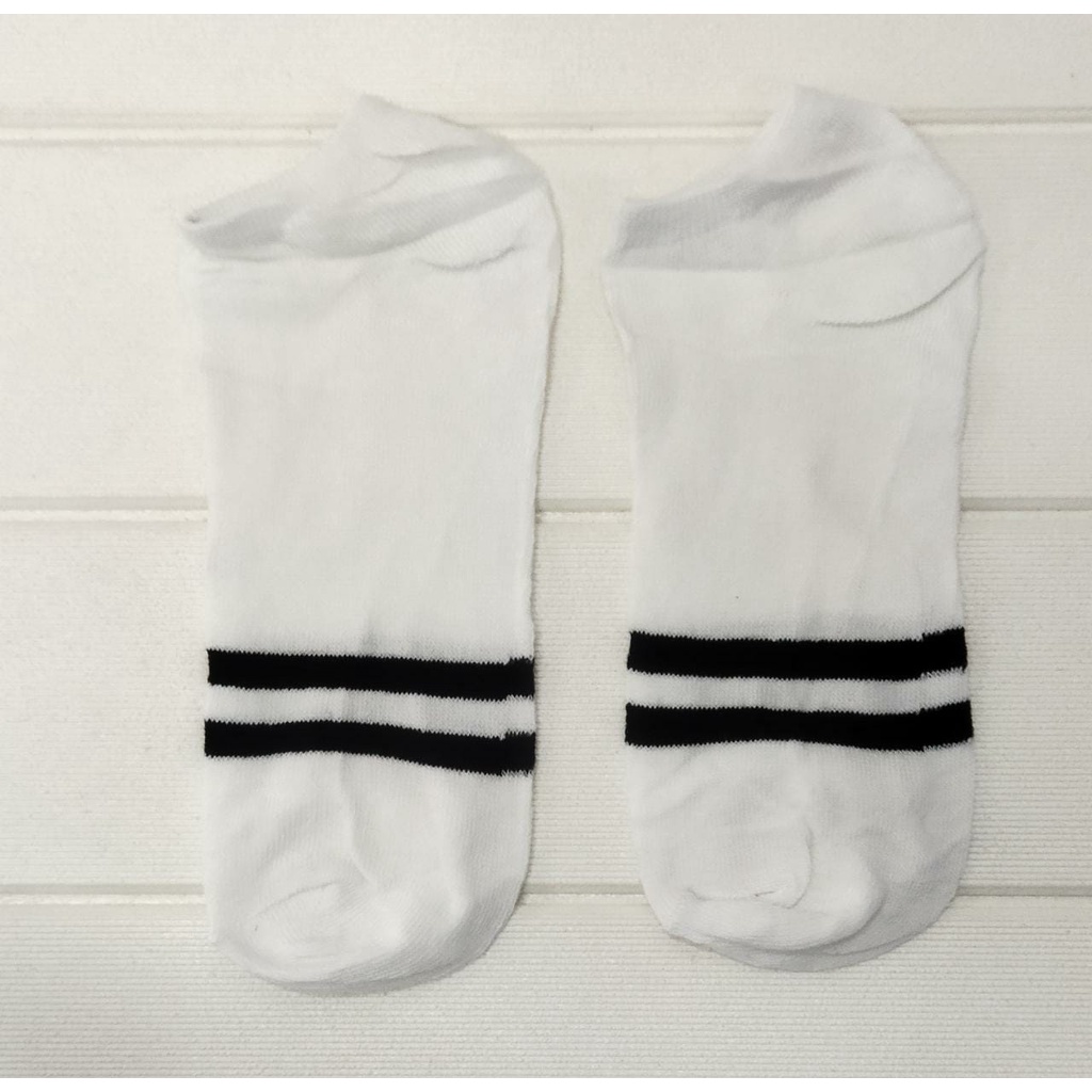 ⭐Bobastore⭐ Kaos Kaki Ankle BISA COD Kaos Kaki Cute Kaos Kaki Motif Import-GARIS PUTIH
