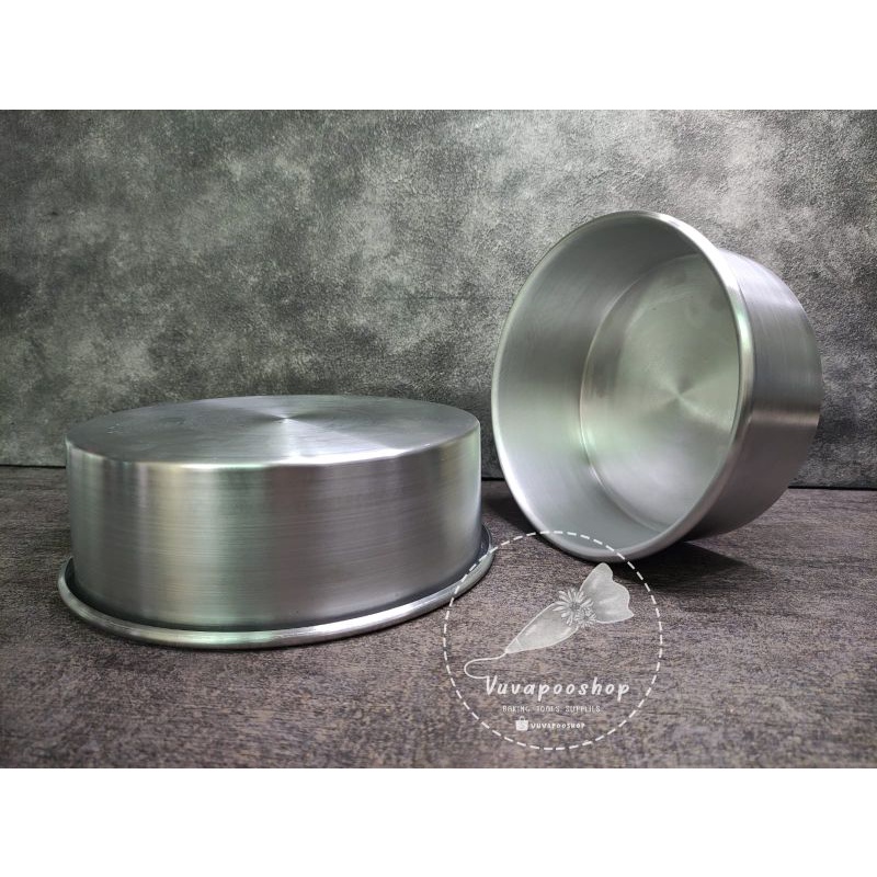 Loyang Aluminium Bulat Press / Loyang Round Bulat Tanpa Sambungan / Loyang Kue Puding Bulat