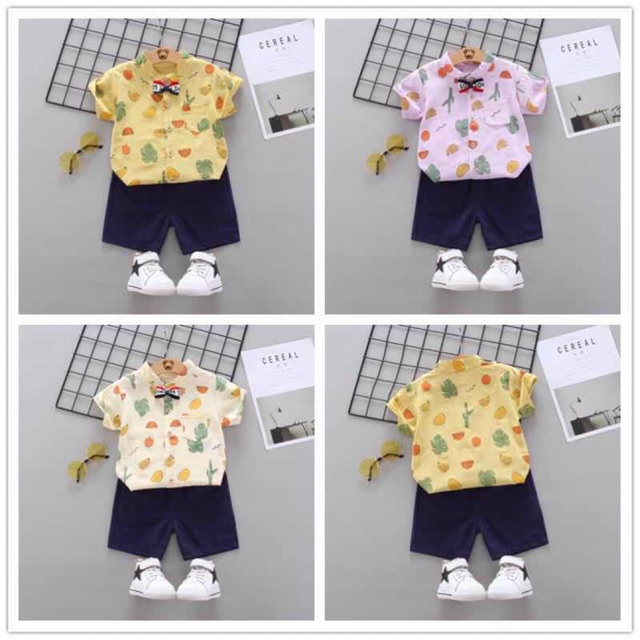 GROSIR import dino park shirt set(HANYA SIZE L-XL)