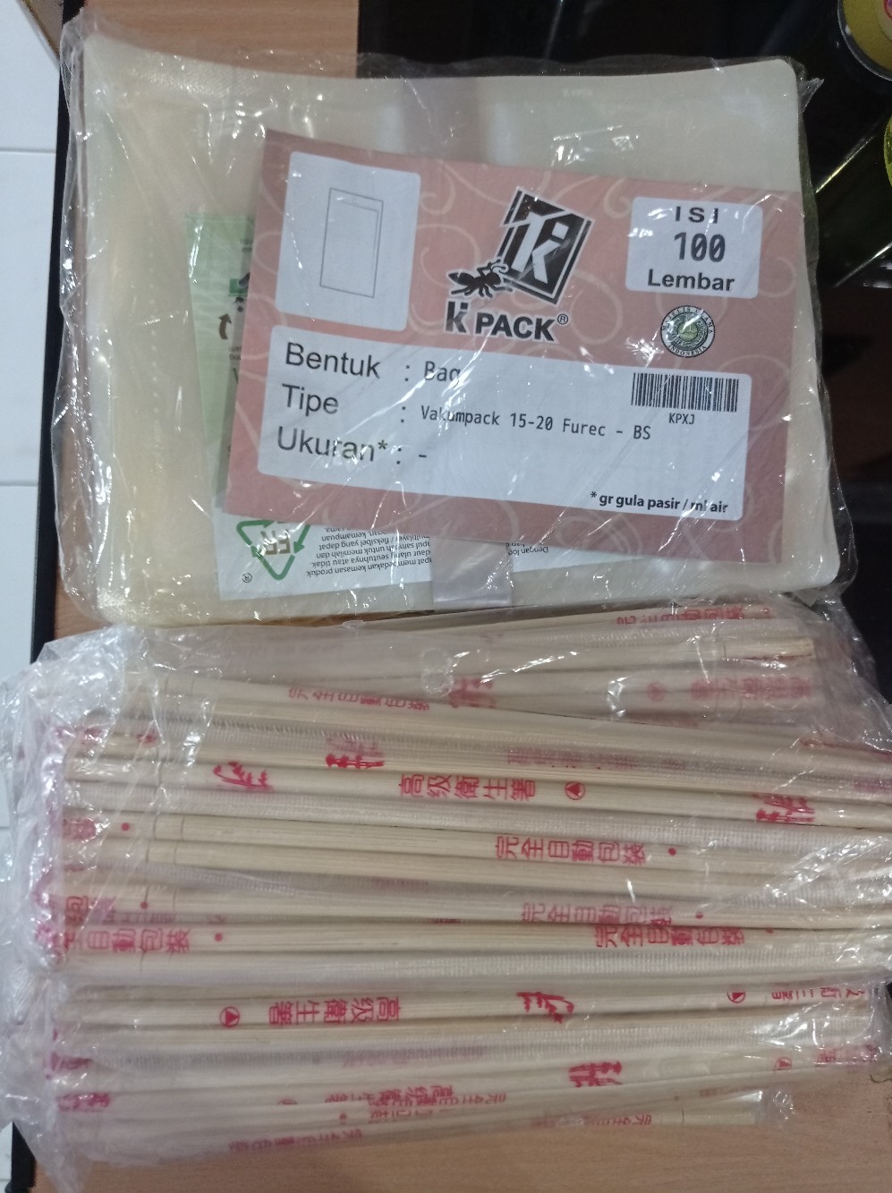 Sumpit Bambu Sekali Pakai Termurah 1 Pack Isi 20 Pasang Sumpit / Sumpit Bambu Steril
