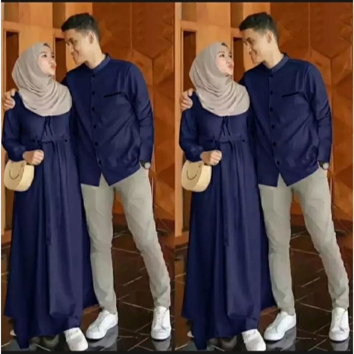 baju muslim pasangan - emon cauple - caple terbaru - cauple kombinasi - baju pasangan terbaru