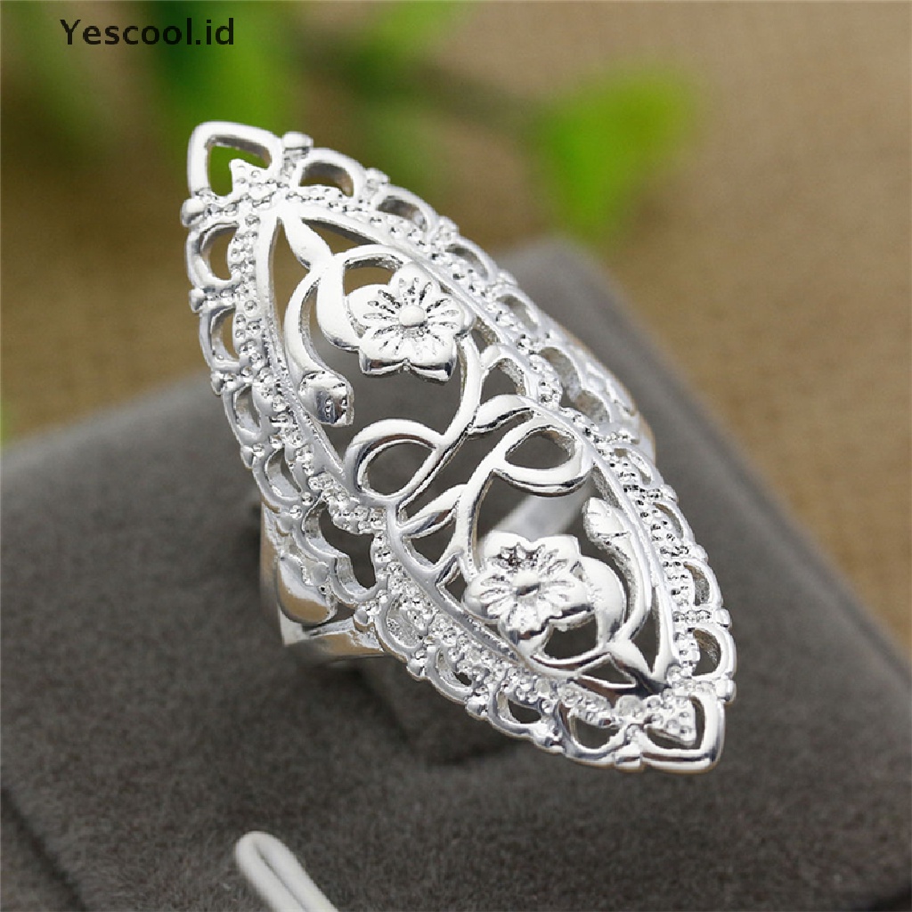 Cincin Sterling Silver 925 Model Hollow Besar Untuk Wanita