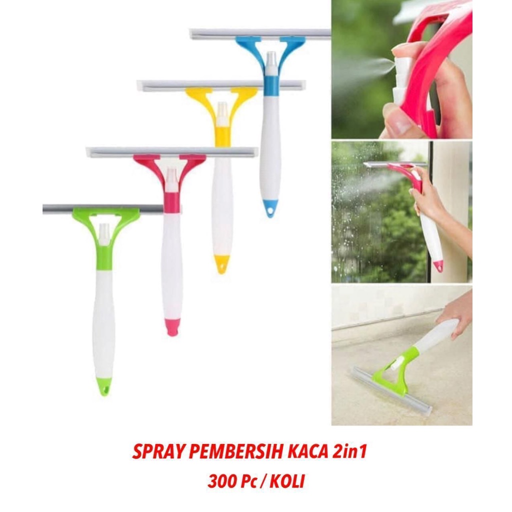 Alat Pembersih Kaca 2 in 1 Wiper Spray / Pembersih Kaca Jendela Dengan Spray 2in1