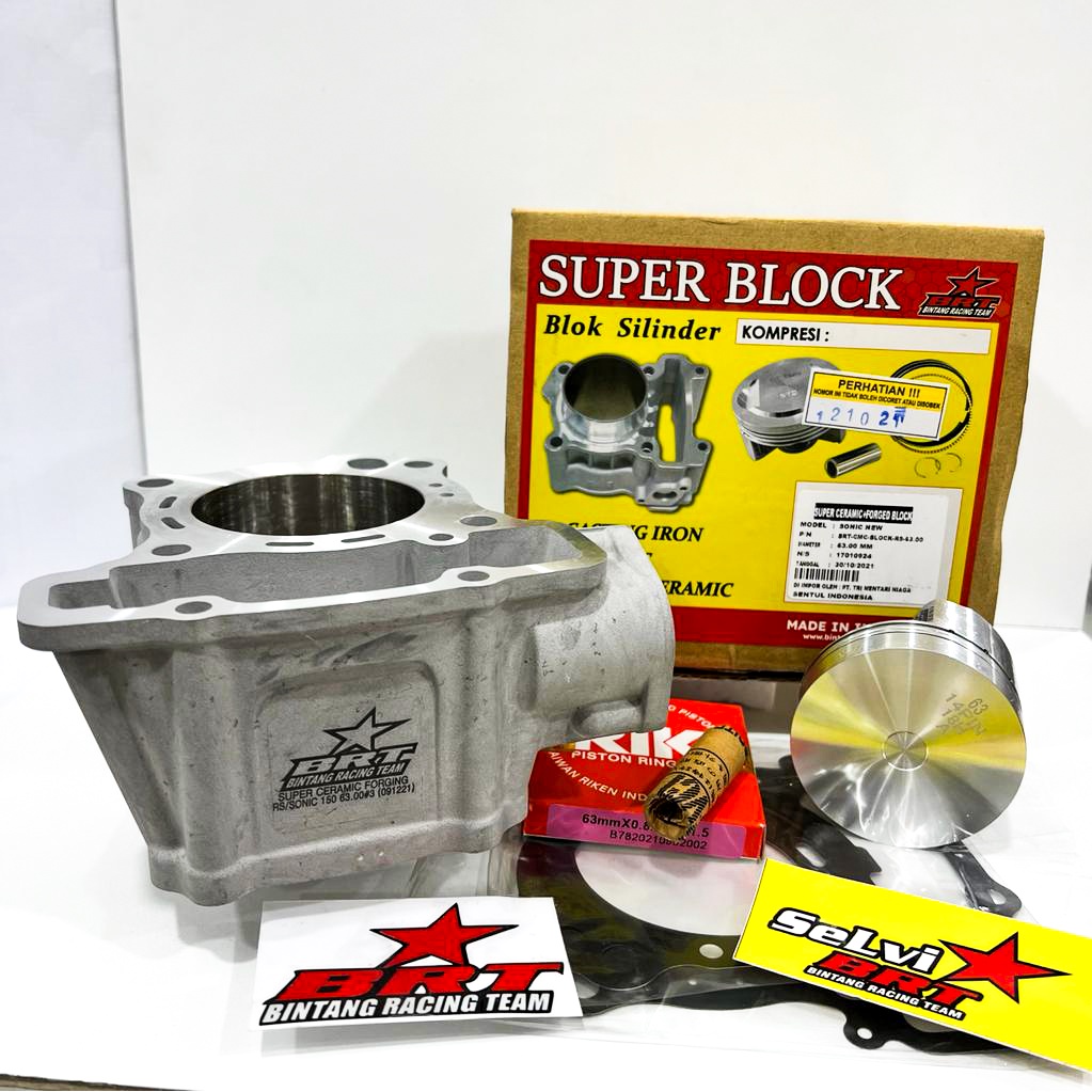 BLOK BRT CERAMIC SONIC CB 150 CBR 150R LED SUPRA GTR CBX BORE UP KERAMIK 65 63 57.28MM 180 190CC