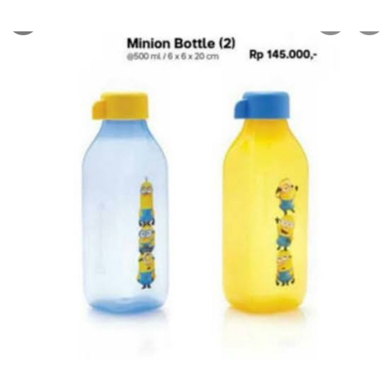 Botol minum tupperware / botol minum karakter tupperware / eco minion tupperware isi 2