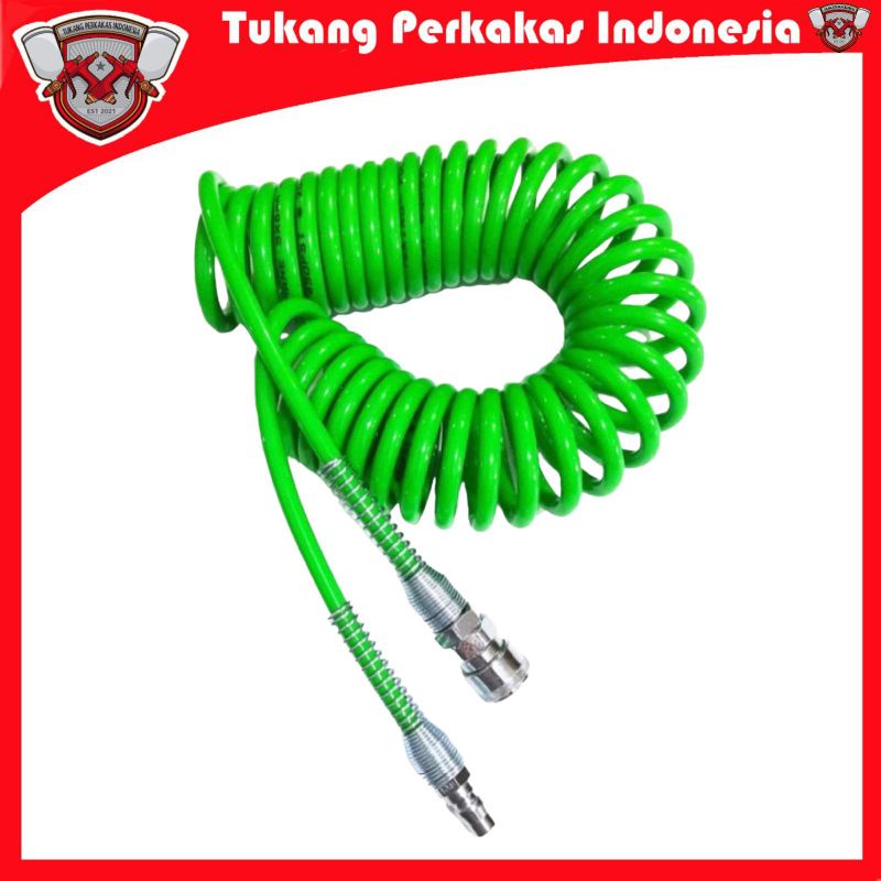 TEKIRO SELANG RECOIL HIJAU 12M SELANG SPIRAL 12M TEKIRO 5×8MM