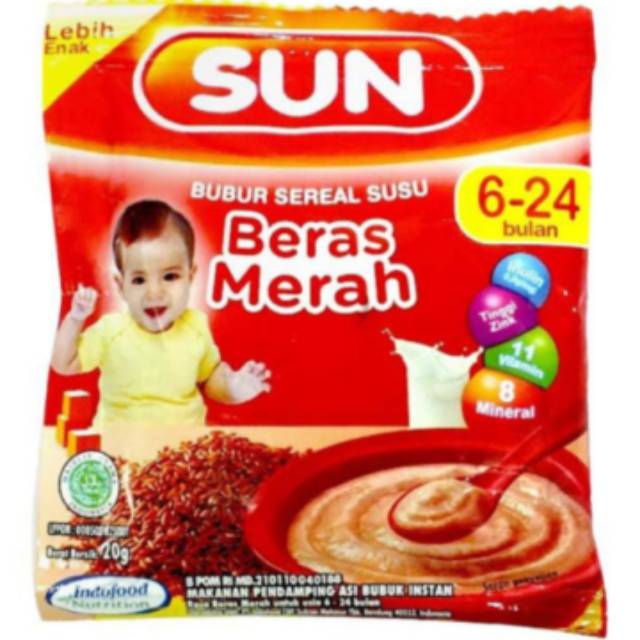 SUN BUBUR BAYI BERAS MERAH SACHET 20 GR