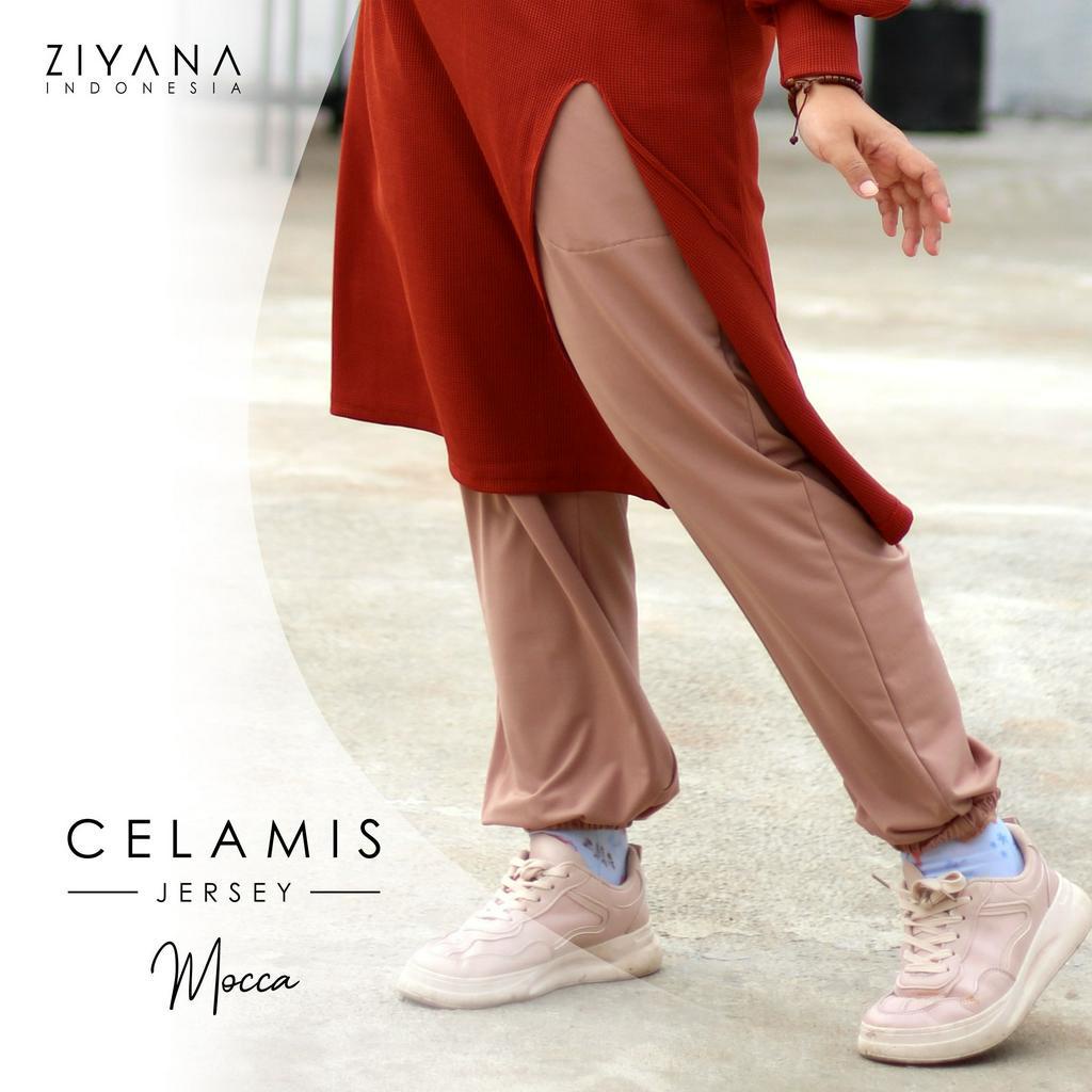 Ziyana Hijab-Celana Wanita Super Jumbo Ibu Hamil Oversize Jersey Army-Wardah-Black-Coffee-Cream-Grey