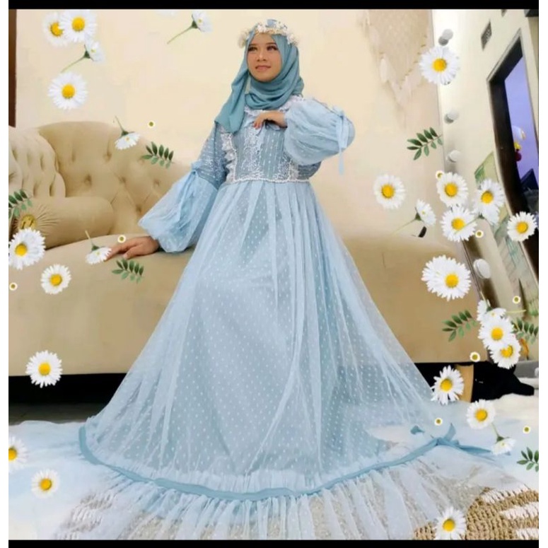 GAMIS PESTA MEWAH | DRES PESTA |GAMIS BROKAT MUSLIM//GAMIS BROKAT KONDANGAN