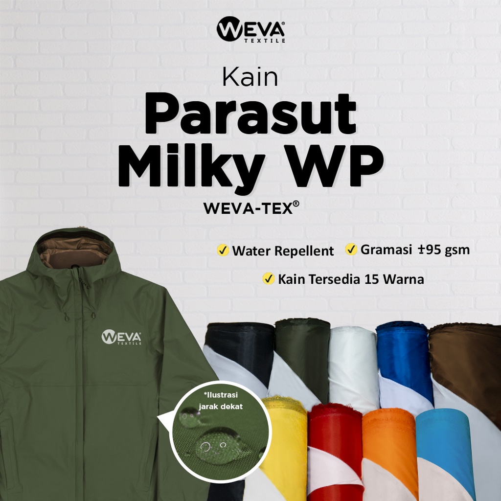 Kain Parasut Milky WP Bahan Kain Jaket Waterproof