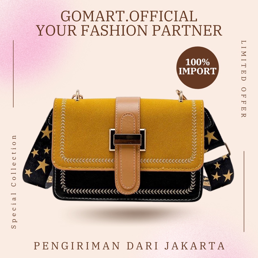 Tas Selempang Wanita Import Kulit PU Premium Kombinasi Warna - Tas Wanita Korean Style [SL32]