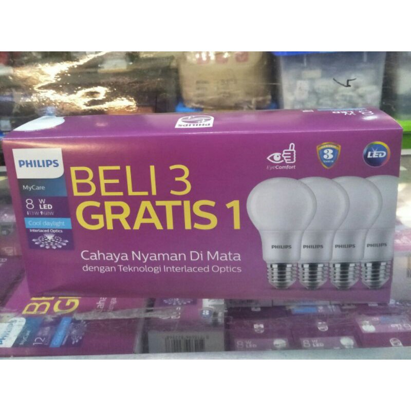 lampu led philips paket 8watt led bulb philips bohlam led philips
