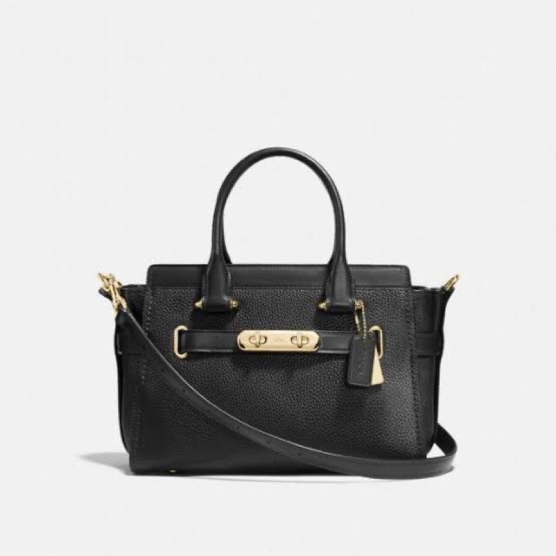 Swagger 27 Pebble Leather Satchel Black