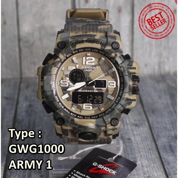 G Shock GWG-1000 Loreng Army Military Cream Super Premium Jam Tangan Pria