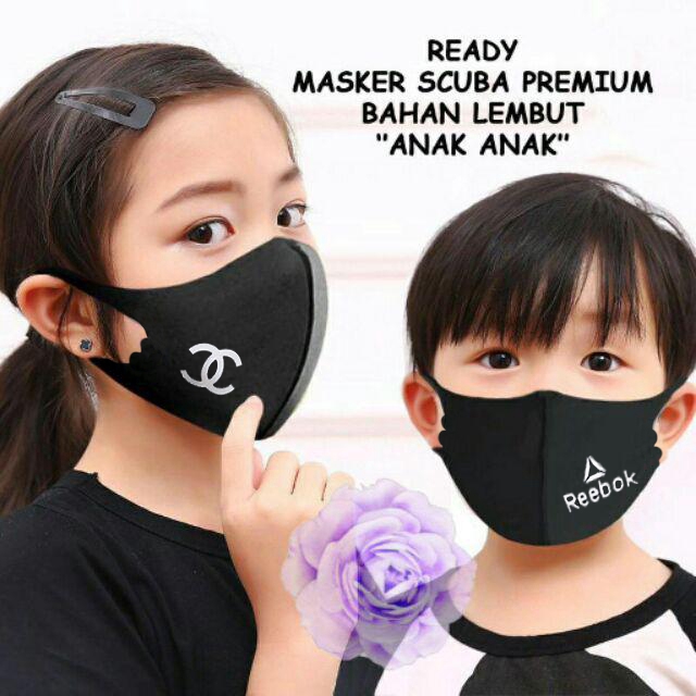 Masker Scuba Premium Lembut Washable Anak Logo umur 2-5tahun dan 6-15tahun