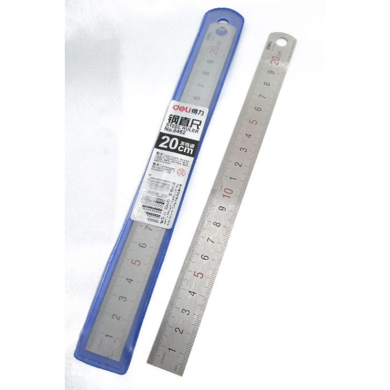 PENGGARIS BESI 20 CM / MISTAR / RULLER / DELI E - 8462