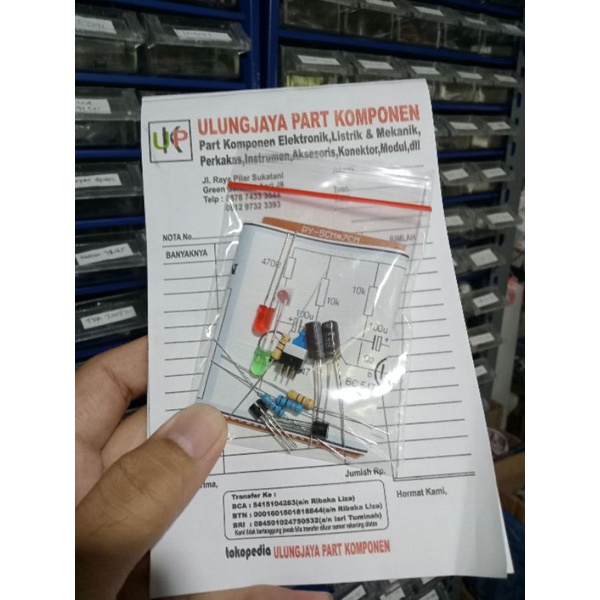 paket rangkaian lampu flip flop BC547