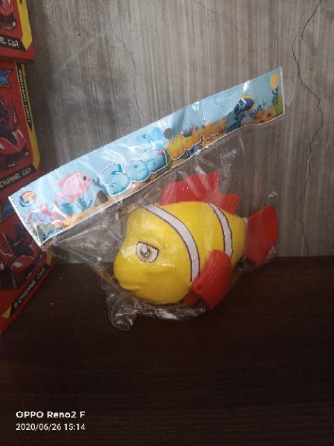 LT 44 mainan anak edukasi IKAN NEMO TARIK LAMPU / mainan ikan nemo tarik tidak bisa di air